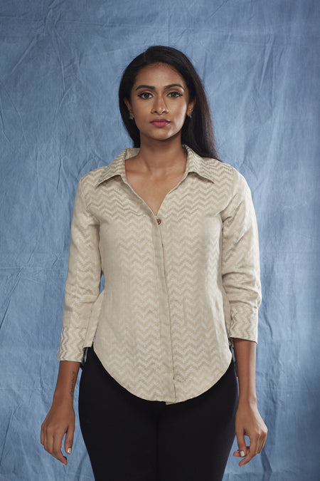 Shikha Houndstooth - Button Down Top