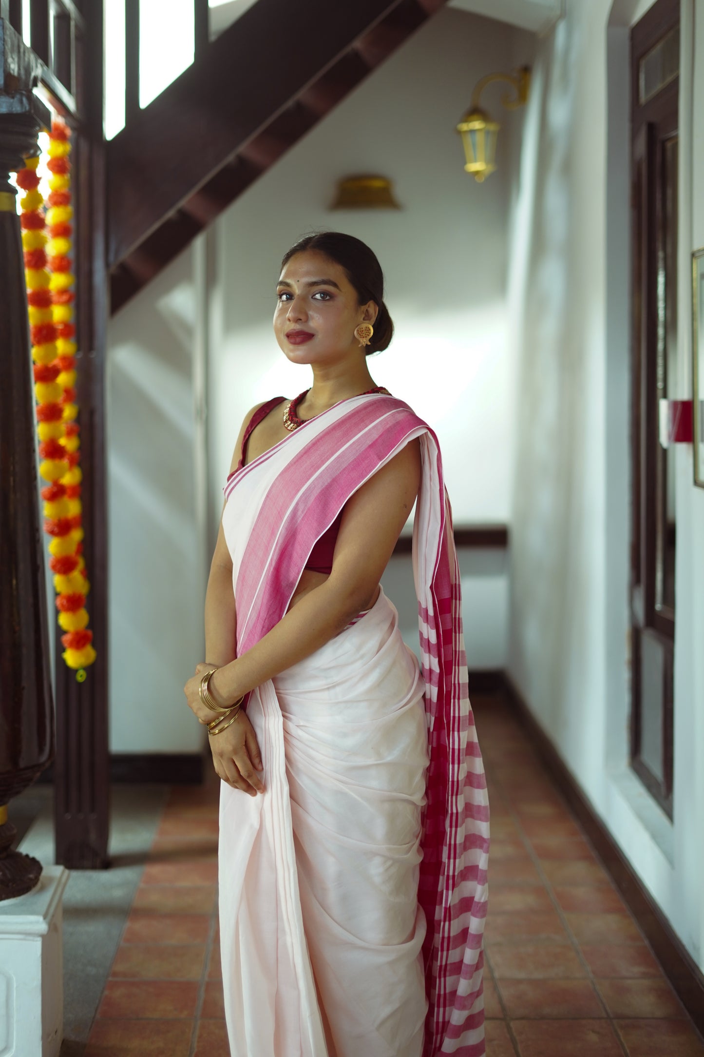 Pink blush  - Handwoven cotton saree