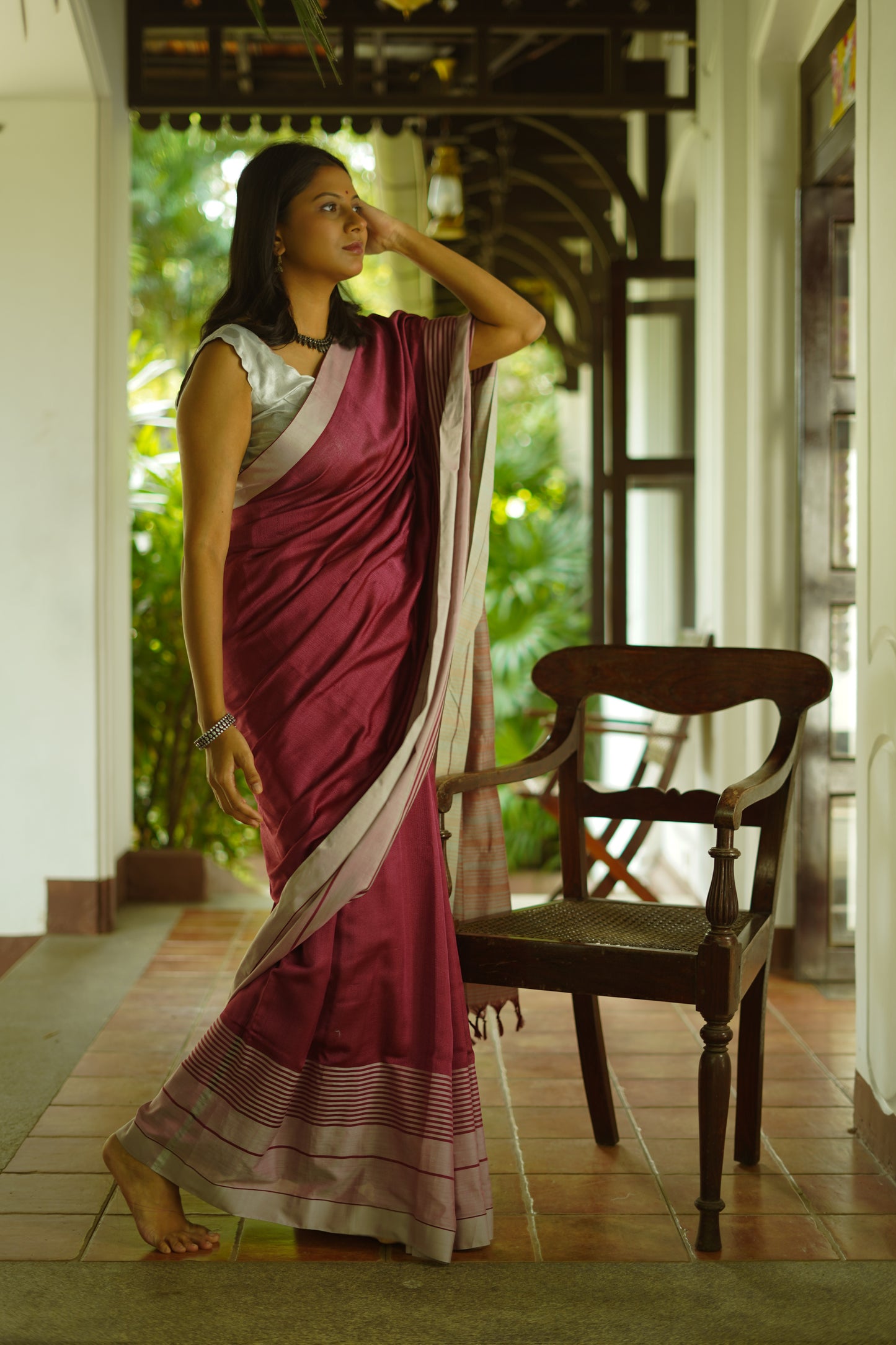 Blush - Handwoven dobby cotton saree