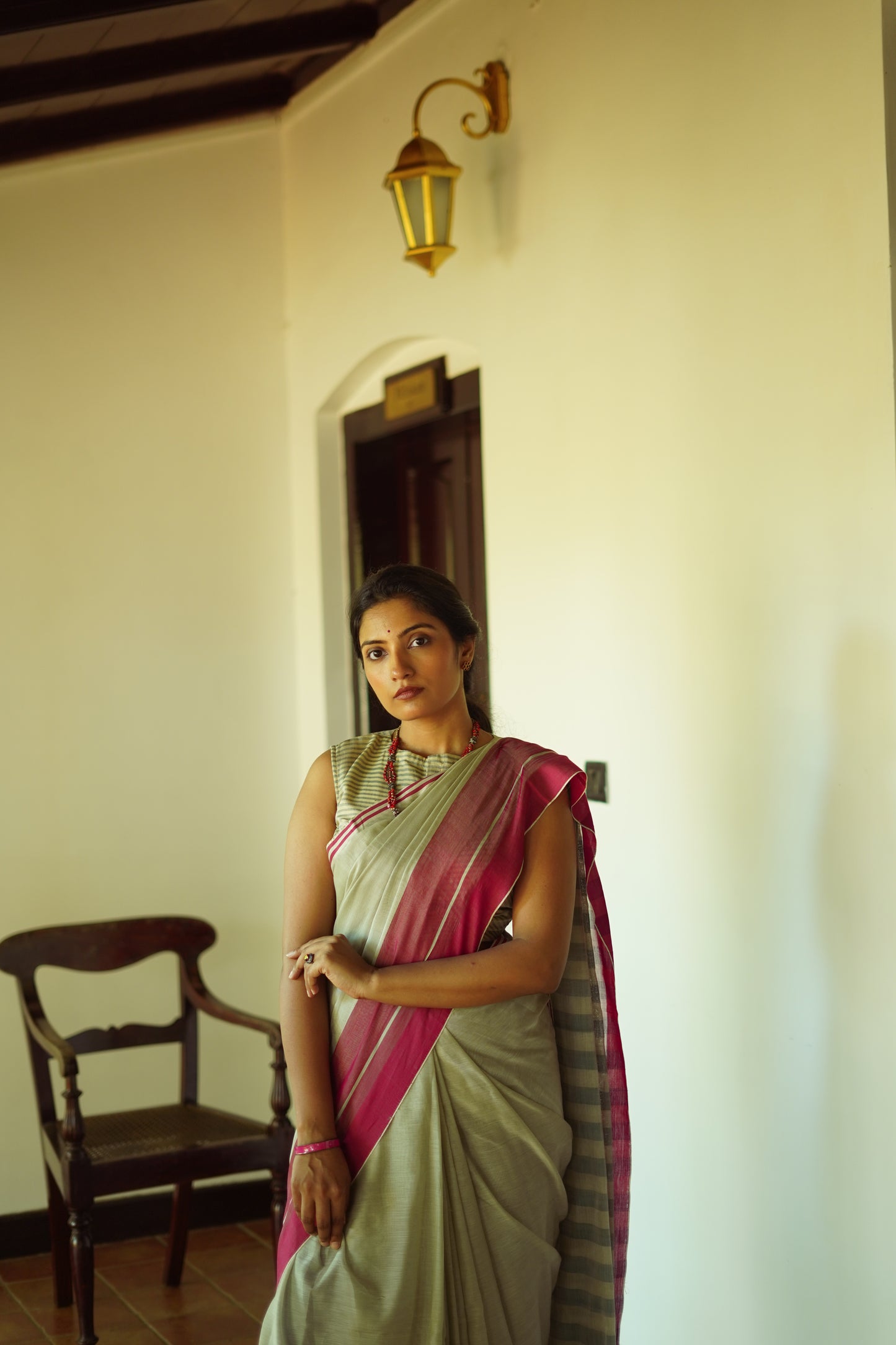 Mint green - Handwoven soft silk saree