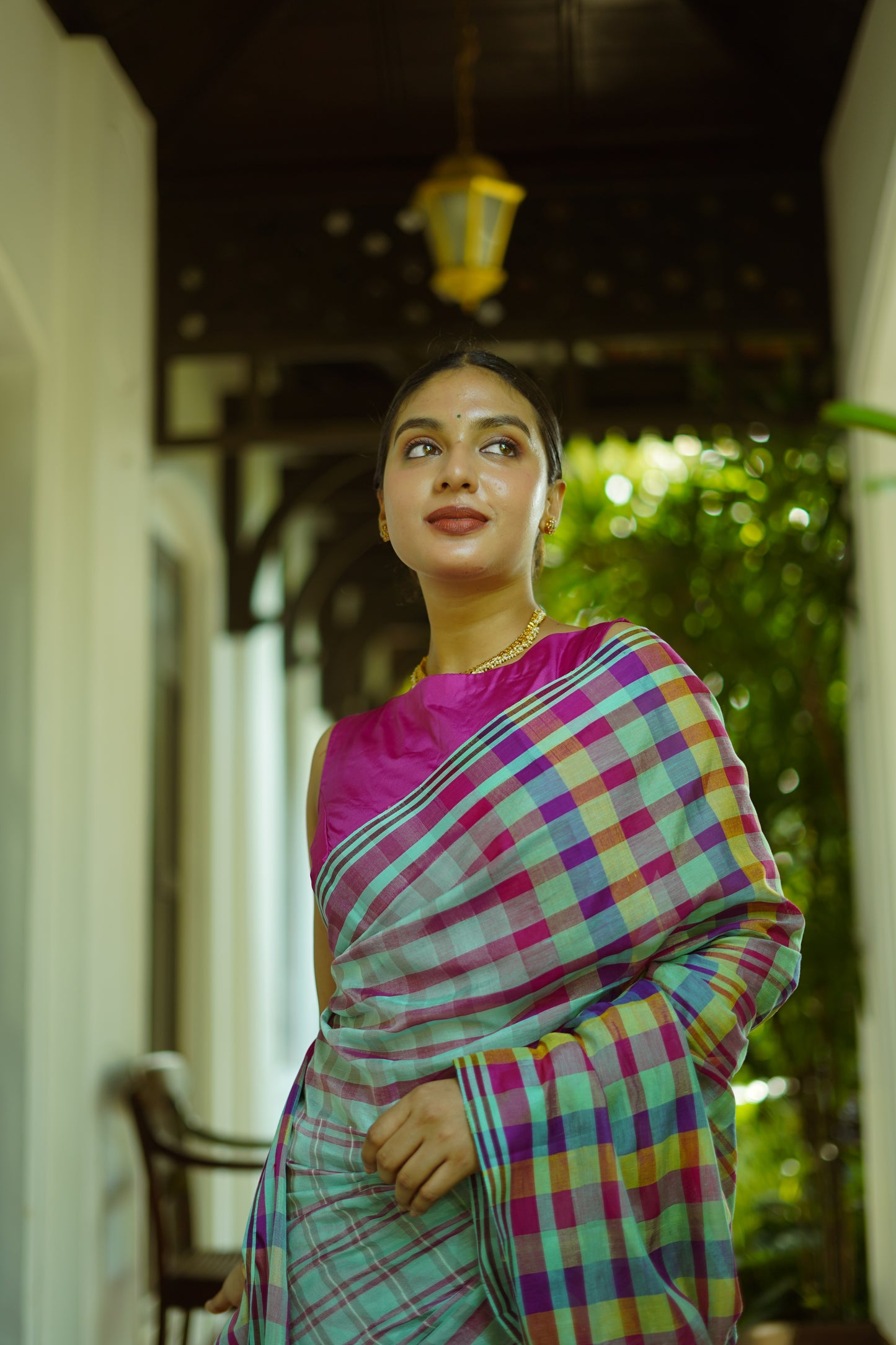 Prism checks - Handwoven soft silk saree