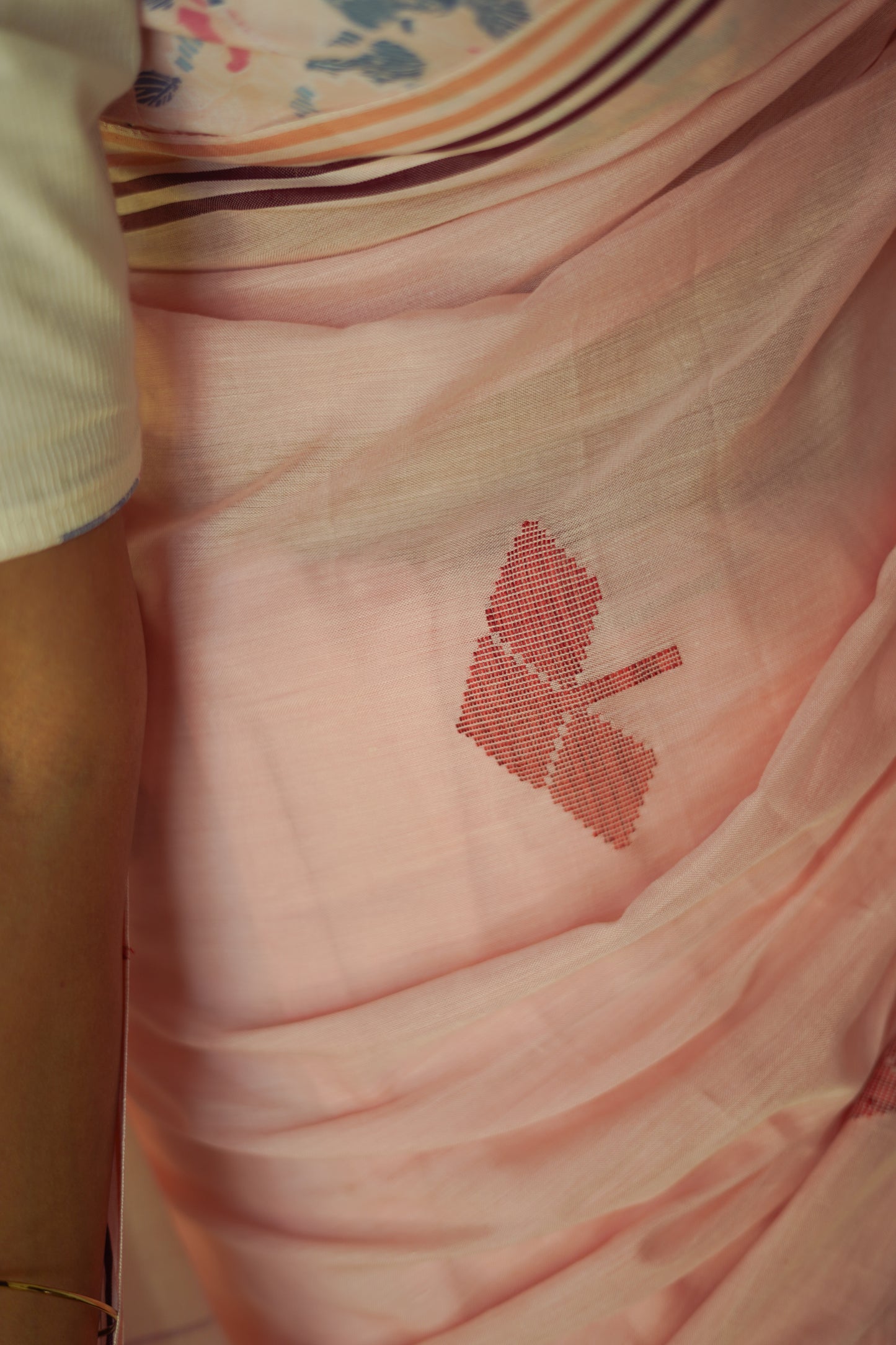 Rosy pink- Handwoven cotton saree