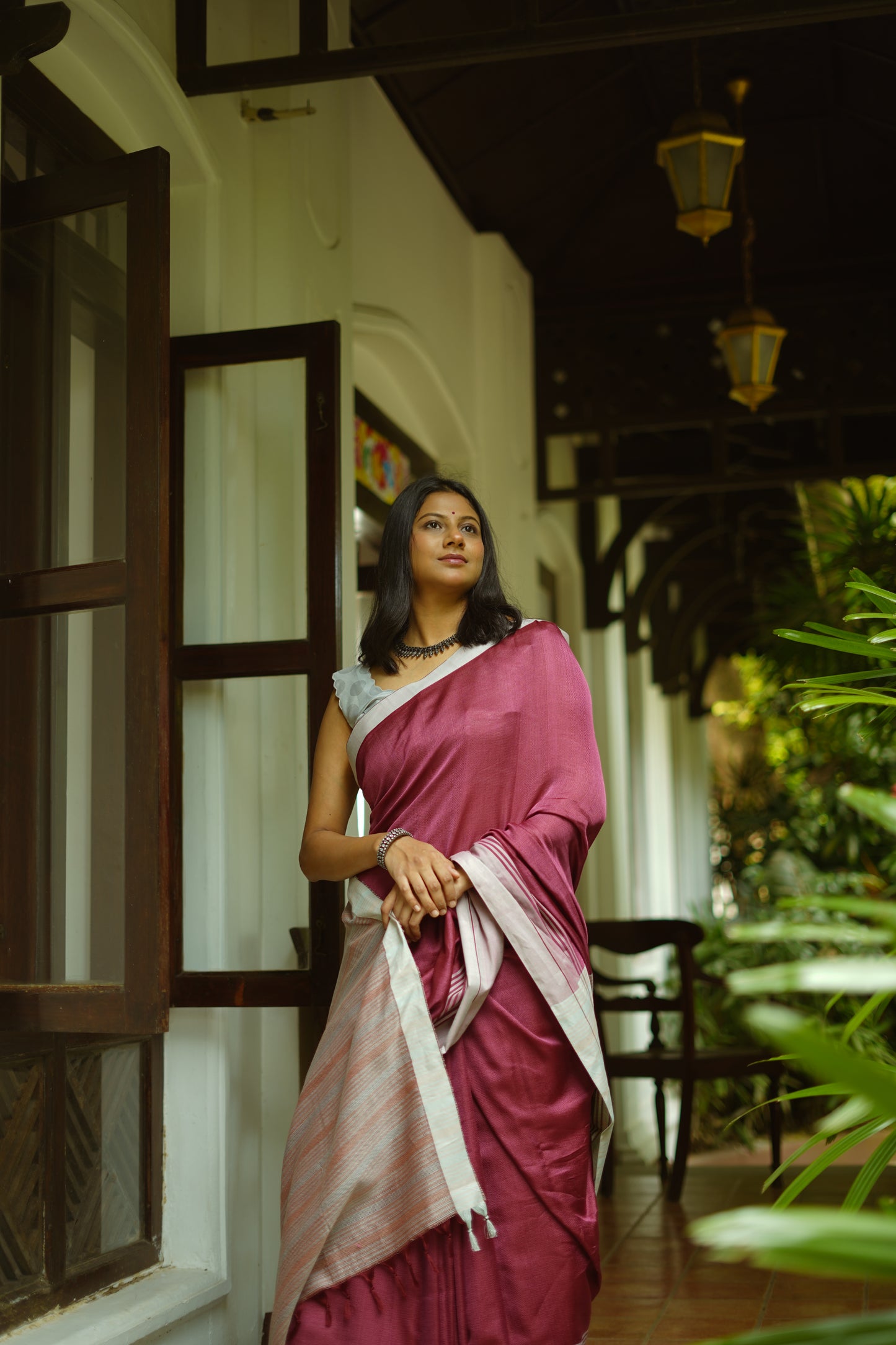 Blush - Handwoven dobby cotton saree