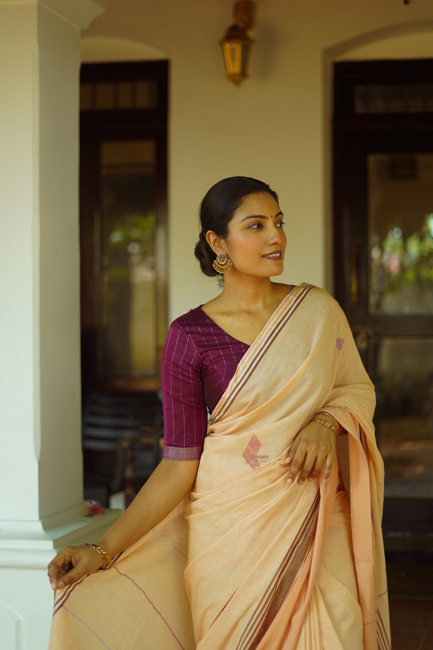 Desert sand -handwoven cotton saree