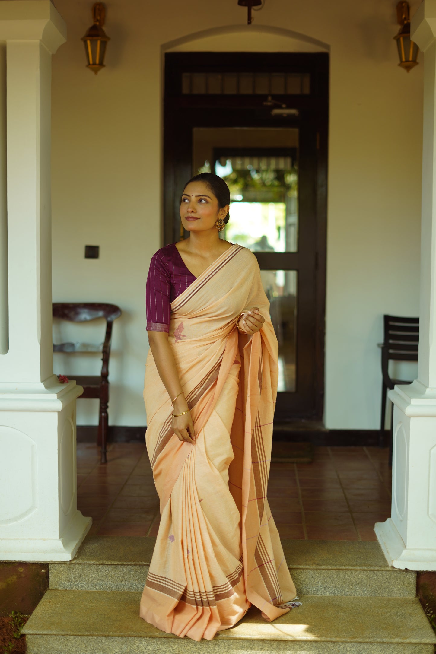 Desert sand -handwoven cotton saree