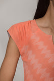 Nui Shibori Cotton Bias Grain Dress - Peach - noolbyhand.com