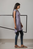 Cotton-Linen Jacquard Bias Grain Dress - Lavender - noolbyhand.com