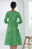Cotton Triangle Batik Dress - Green and Yellow - noolbyhand.com