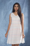 Cotton-Linen Dotted Wave Dress - noolbyhand.com