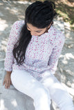 Christy White Printed Tops - noolbyhand.com
