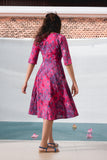 Cotton Batik Printed Pink Dress - noolbyhand.com