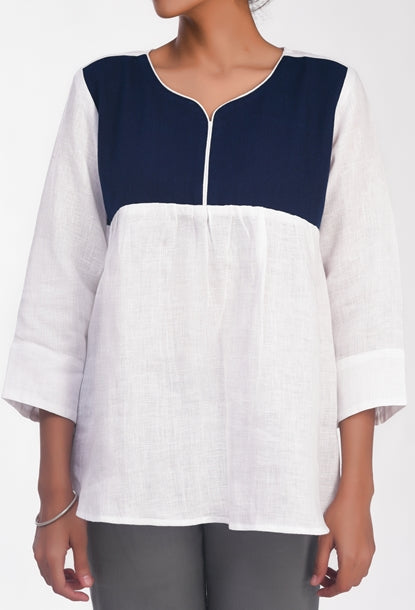 Block Printed Cotton Kimono Jacket - Indigo