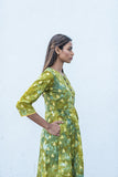 Mixed Green Batik Cotton Dress - noolbyhand.com