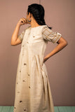 Natural Beige Cotton Embroidered Dress - noolbyhand.com