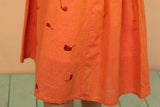 Orange Cotton Chambray Embroidered Dress - noolbyhand.com