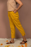 Yellow Cotton Chambray Tapered Pant - noolbyhand.com